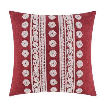Khotan Red Embroidered Red Pillow - Levtex Home