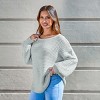 Women's Gray Long Sleeve Sweater - Cupshe - 2 of 4