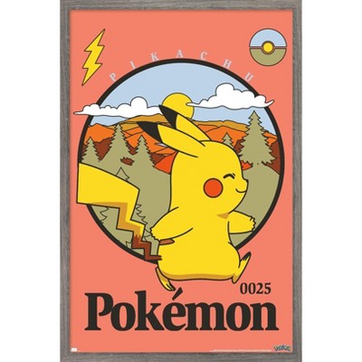 Trends International Pokémon - Pikachu, Eevee, And Its Evolutions Framed  Wall Poster Prints Barnwood Framed Version 14.725 X 22.375 : Target