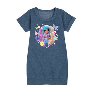 Girls' - LOL Surprise! - Candylicious, Butterflies, & Hearts Graphic Short Sleeve Fleece Dress - 1 of 4