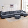Mjkone Modular Convertible Sectional Sofa with Adjustable Armrest,Storage Ottoman,Modern L/U Shaped Sofa Bed - 3 of 4