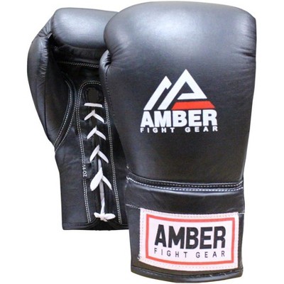 Professional Lace-Up All Leather Boxing Gloves - Top Grain Leather, Lightweight Padding for Speed Bags