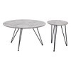 HomeRoots Set of Two Gray and Black Wood and Steel Round Nested Coffee Tables - 4 of 4
