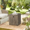 HOMCOM Decorative Side Table with Square Tabletop, Rustic Concrete End Table with Wood Grain Finish, for Indoors and Outdoors, Set of 2, Gray - 3 of 4