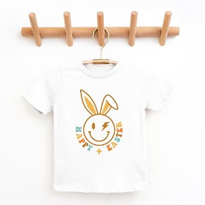 The Juniper Shop Happy Easter Smiley Lightning Bolt Toddler Short Sleeve Tee - 1 of 2