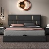Queen Size Bed Frame with Headboard, Hydraulic Storage System, Velvet Upholstered Platform Bed for Bedroom, Guest Room, No Box Spring Needed - 2 of 4