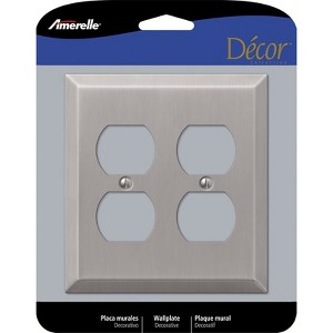 Amerelle Century Brushed Nickel 2 gang Stamped Steel Duplex Wall Plate 1 pk - 1 of 1