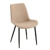 CAVINAS Mid-Century Modern Dining Chair with Metal Legs and High Back, Faux Leather Upholstered Armless Side Chair, Set of 4 - 3 of 4