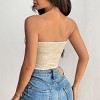 Coolmee Lace Corset Shirts V Neck Strapless for Party Streetwear Going Out Party Corset Tops for Women Bustier - 3 of 4