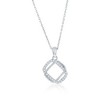 Bella Silver Sterling Silver, Intertwined CZ Necklace & Earrings Set - Silver - 16+2 Inch - 3 of 4