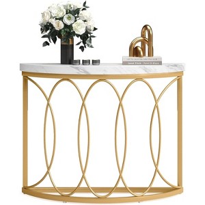 Tribesigns Half Moon Console Table, Modern Semi Circle Sofa Table - 1 of 4