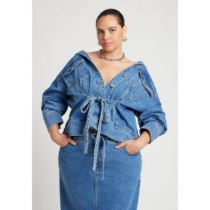 ELOQUII Denim Jacket With Cinched Waist - 1 of 4