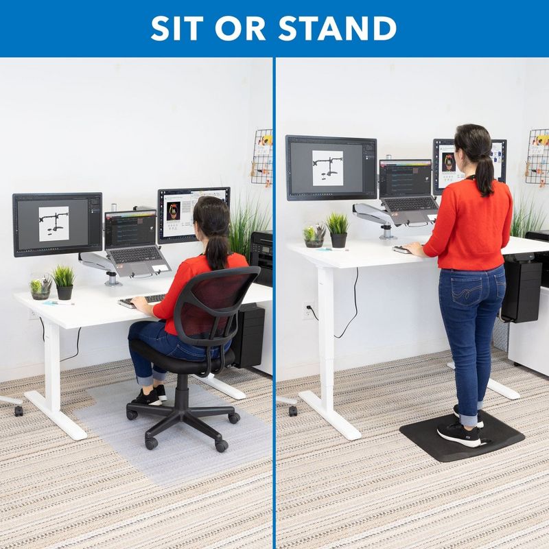 Mount-It! Dual Motor Electric White Sit-Stand Desk with White Extra-Wide Tabletop, 2 of 10