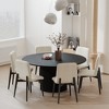 SpassWay 2 Black Dining Chairs Wood Legs Slanted Back Wide Seat 23" x 32" for Living Dining Room - 3 of 4