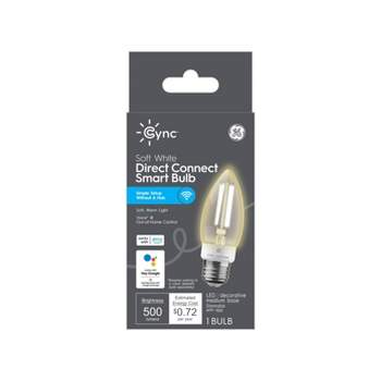 GE CYNC Smart Decorative Light Bulb, Soft White, Bluetooth and Wi-Fi Enabled