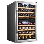Ivation 43-Bottle Dual Zone Compressor Freestanding Wine Cooler Refrigerator - Stainless Steel