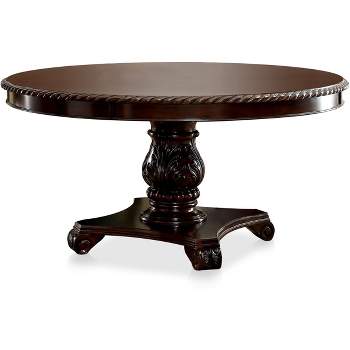 Gibeon Elegant Carved Pedestal Round Dining Table Brown - HOMES: Inside + Out