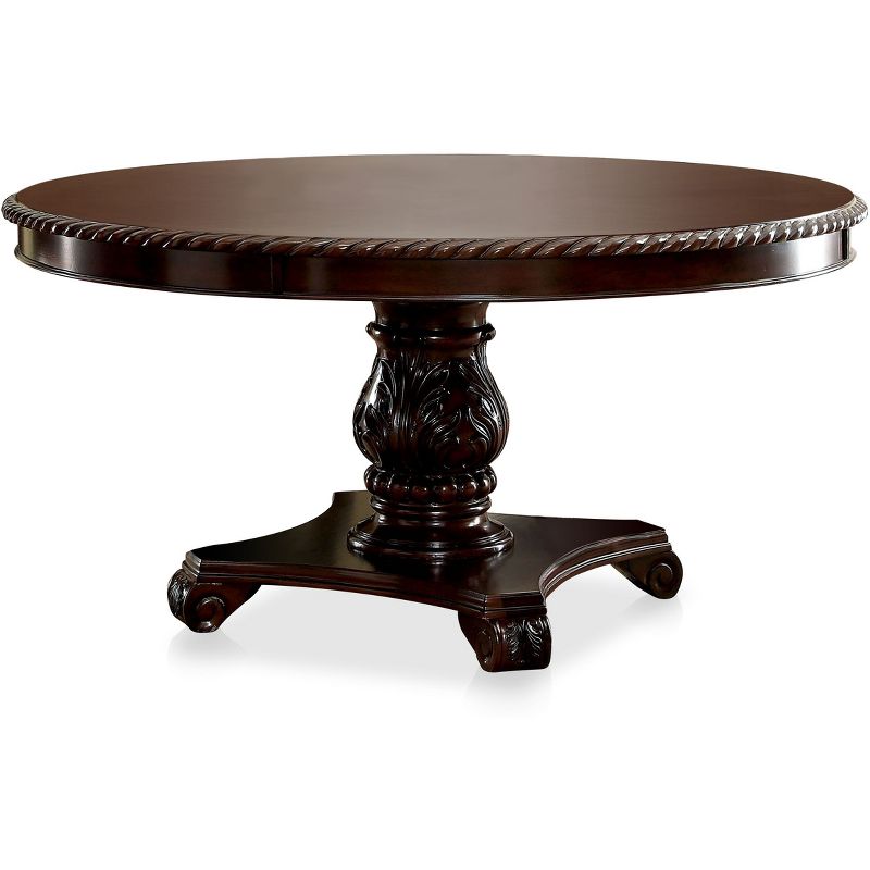 Gibeon&#160;Elegant Carved Pedestal Round Dining Table Brown - HOMES: Inside + Out, 1 of 7