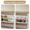 AndMakers 48.22 in. H x 20.86 in. W Antique White Shoe Cabinet with 1 Drawer and 3 Flip Drawers - 4 of 4