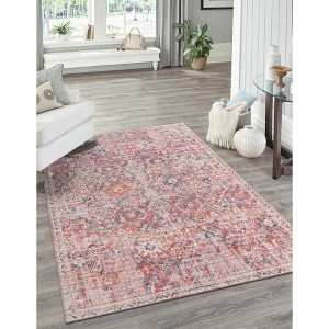 Unique Loom Nostalgia Gossamer Floral and Botanical Washable Indoor Flatweave Woven Area Rug - 1 of 4