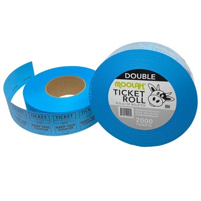 Moolah 2pk Double Raffle Ticket Roll "Keep This Coupon" Blue: Stationery Paper Basics, Uncoated, Non-Standard Size