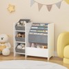 KWPZQEB Kids Bookshelf and Toy Storage Organizer, 4 Tier Book Shelf with 3 Collapsible Fabric Drawers, Kids Bookcase for Playroom Nursery - 4 of 4