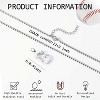 Baseball Initial Necklace - A-Z Letter Charm Pendant, Stainless Steel Chain, 22+2 Inch Personalized Baseball Gift for Men - 3 of 4