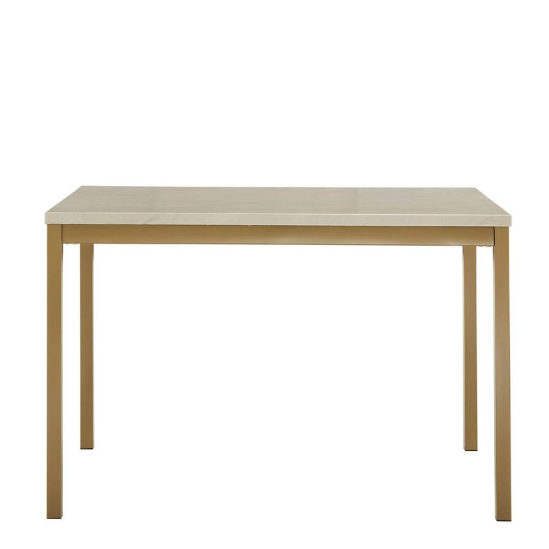 Devoe Faux Marble Top and Metal Base Dining Table White/Gold - Inspire Q, 5 of 8