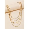 Slickblue Layered Chain Necklace, Smiley Face Pendant, Multi Strand Festival Jewelry, Boho Style, Gold, 16"+2" - 2 of 3