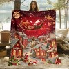 Lomsoe Festive Santa Claus & Reindeer Night Scene Flannel Throw Blanket,Soft & Warm Flannel Christmas Throw Blanket. - 4 of 4