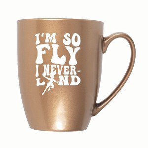 Elanze Designs I'm So Fly I Neverland 10 ounce New Bone China Coffee Tea Cup Mug, Bronze - 1 of 4