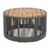 VYNXARIA 26"Weather-Resistant Outdoor Coffee Table - Rattan Rope & Acacia Wood for Patio, Balcony & Garden - Stylish Gray & Natural Iron Design - 4 of 4