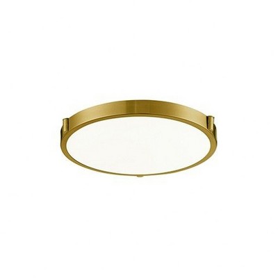 Floyd 11'' Brushed Nickel & Brass LED Flush Mount with White Glass