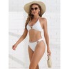 INSPIRE CHIC Women's Ribbed Textured Halter Bikini Set Cute Heart Ring Triangle Bottoms Swimwear Bathing Suits 2 Pieces - 4 of 4