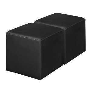 Regency,Jean Square Vinyl Ottoman (Set of 2) - 1 of 3