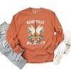 Nashville Music City Guitar Grunge - Womens Garment Dyed Long Sleeve - 2 of 3