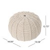 NicBex Knitted Cotton Round Pouf Comfortable and Durable Accent Furniture Ideal for Relaxing and Additional Seating, Beige - 4 of 4