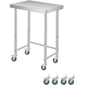 Stainless Steel Work Table 300LBS, NSF Heavy Duty Prep Table with Adjustable Feet & Locking Casters for Kitchen, Restaurant, Garage, Workshop - 1 of 4