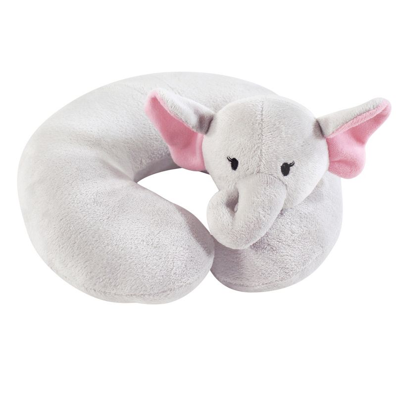 Hudson Baby Infant and Toddler Girl Neck Pillow, Pretty Elephant, One Size, 1 of 3