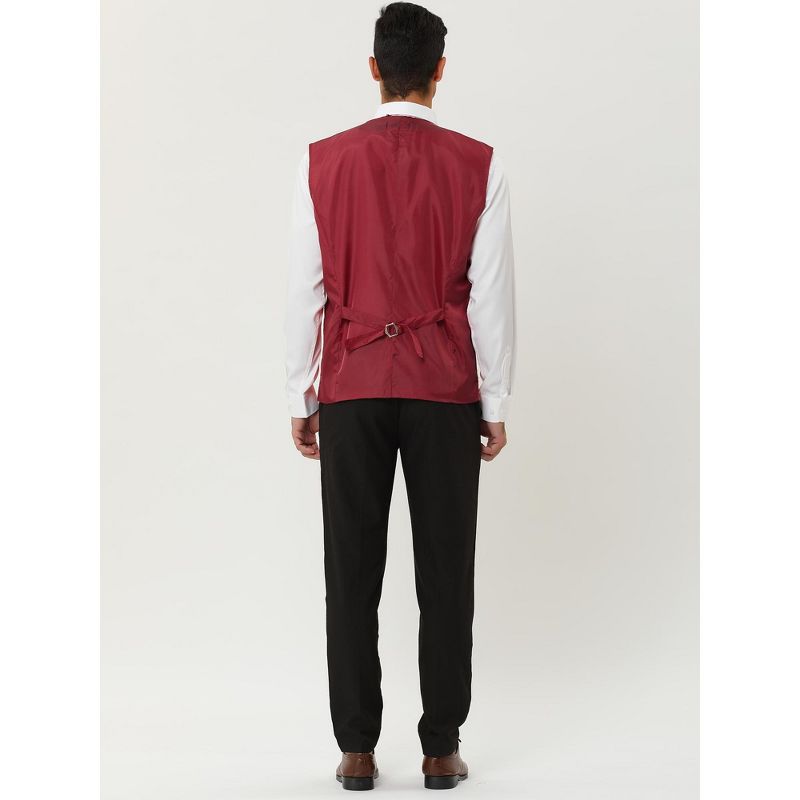 Lars Amadeus Men's Sequin Shiny Slim Fit Sleeveless Suit Waistcoat Set with Bow Tie, 5 of 7