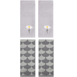 REGALWOVEN 4 Pcs Bathroom Soft Absorbent Hand Towels - 1 of 4