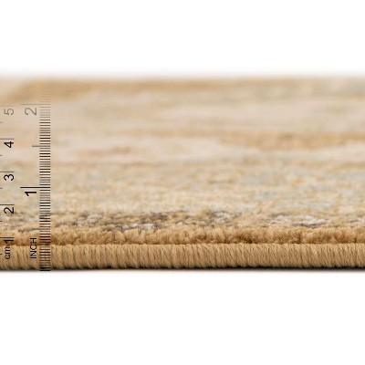 Elegant Cream 9' x 12' Synthetic Rectangular Area Rug