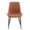CAVINAS Mid-Century Modern Dining Chair with Metal Legs and High Back, Faux Leather Upholstered Armless Side Chair, Set of 4 - 4 of 4