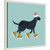 Amanti Art Cute Christmas Black Labrador Retriever by Carrie Cantwell Canvas Art Framed - 2 of 4