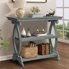 Console Table With 3-Tier Open Storage Spaces, Narrow Sofa Table For Living Room,Console Table Wood-Cuddlewood - 2 of 4