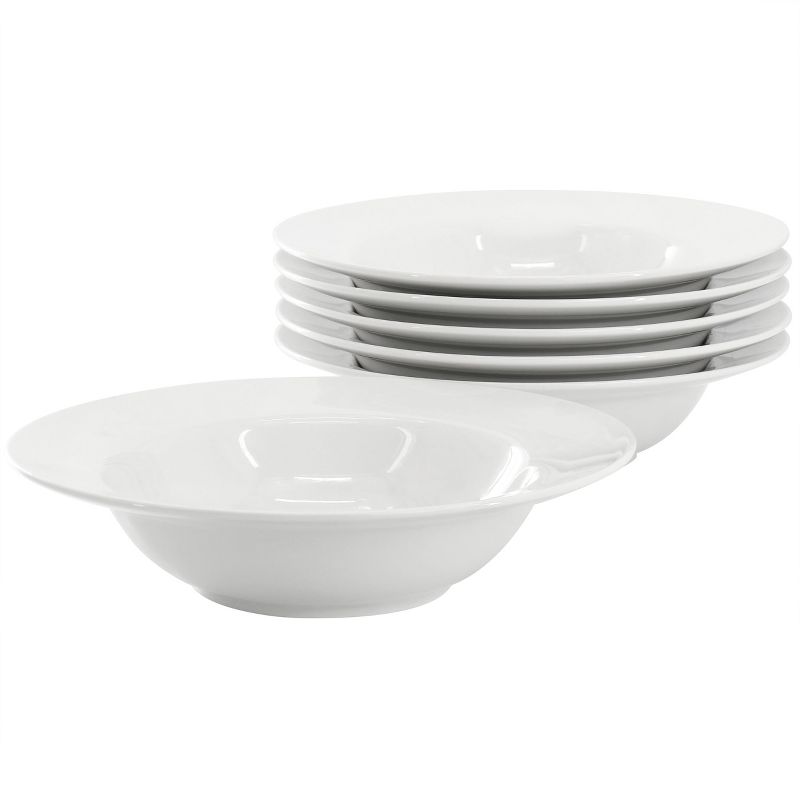 Our Table Simply White 6 Piece 8.7in Porcelain Soup Bowl Set in White, 1 of 6