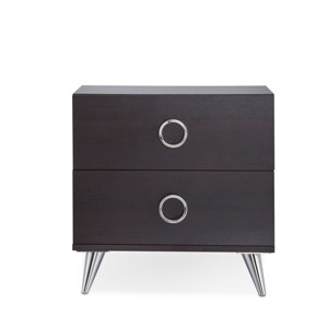 GlasFlength Nightstands Nightstand Modern Bedside Table Accent Bedside End Table with 2 Drawers for Bedroom Modern, Brown, 17"*20"*20" - 1 of 4
