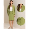 INSPIRE CHIC Women's Collarless Blazer and Formal Pencil Skirt Business Suit Set 2 Pcs - 2 of 4