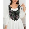 Women's Vintage Floral Corset Lace-Up Fishbone Print Vest Pirate Costume - 4 of 4