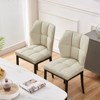 Bekrvio Mid Century Modern Dining Chairs, Upholstered Leather Armless Chairs with Checkered Pattern Back, for Kitchen & Dining Room - 3 of 4